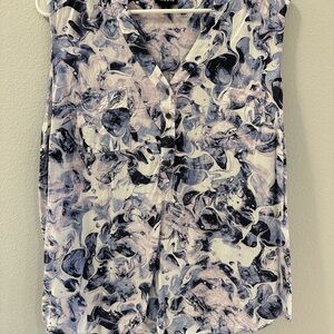 Torrid Marble Print Blouse - Black and White with Purple